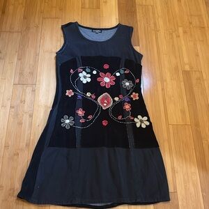 Lovely cotton velvet embroidered dress